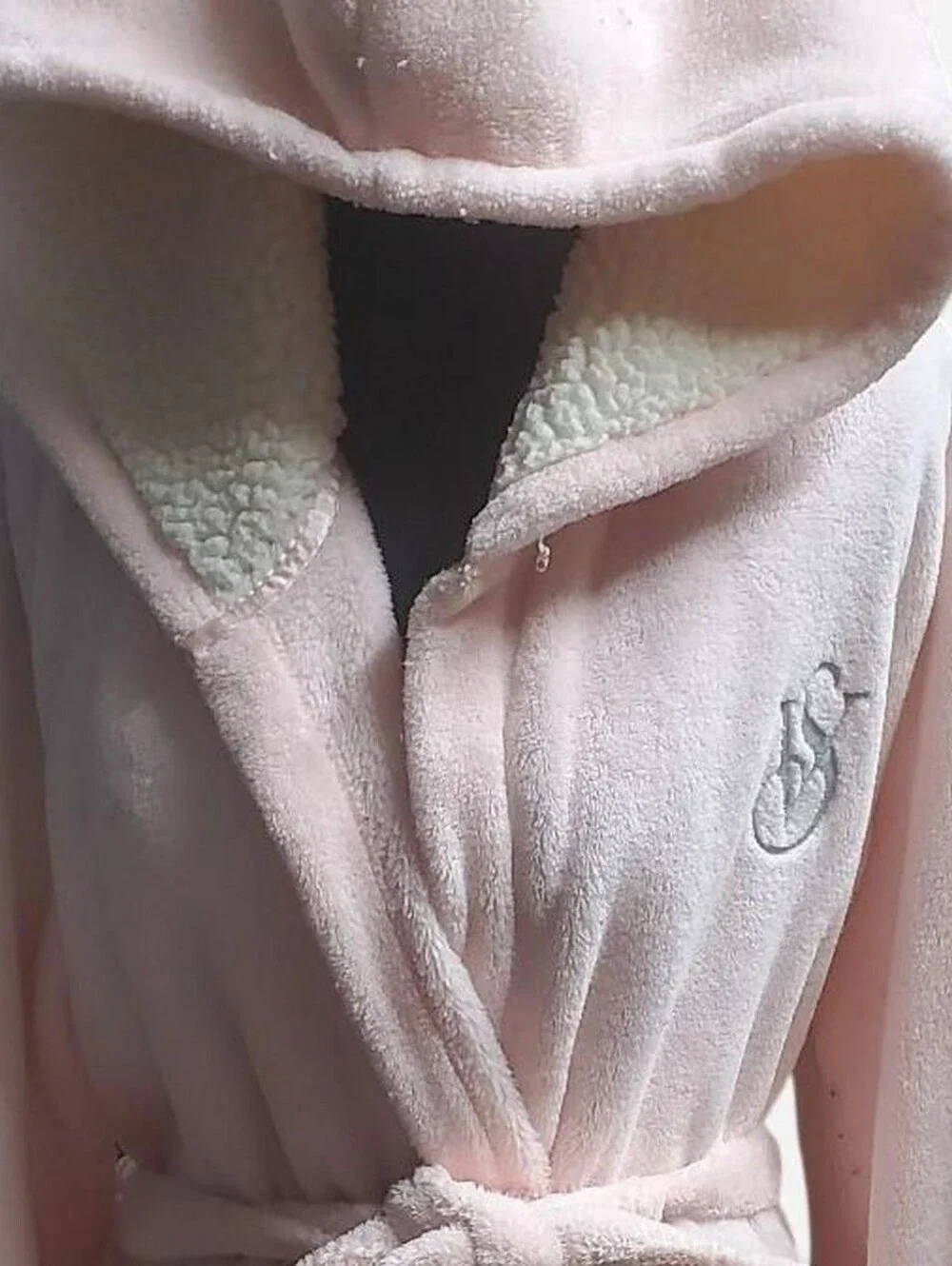 Victoria's Secret Bathrobe Womens XL Pink Plush Belted Sherpa Lining Lounge